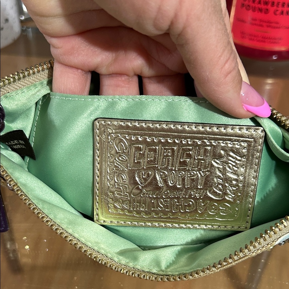 Coach Poppy Vintage Tan and Purple Mini Bag - Picture 8 of 10
